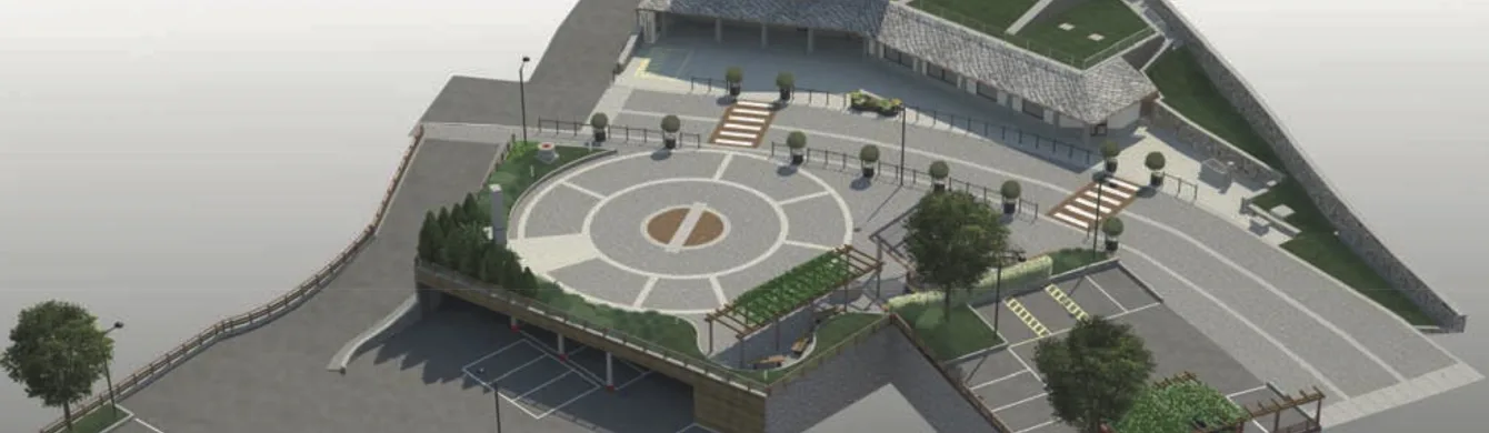 <p>Autorimessa interrata e piazzale comunale di Pontey</p>